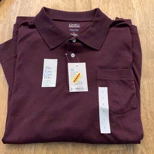 CROFT AND BARROW MAROON LARGE POLO LONG SLEEVE